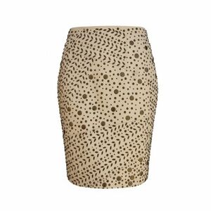 Lafayette 148 New York Leather Skirt Brass Studs & Beading 6